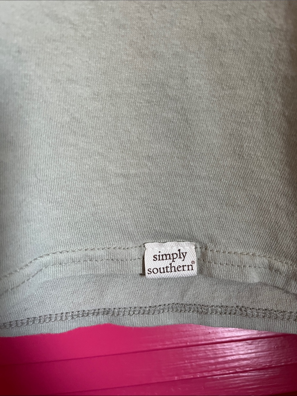 Simply Southern Sage Long Sleeve Tee with Pink & Leopard Coffee Graphic - Picture 7 of 15
